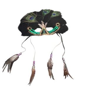 Peacock Feather Masquerade Mask